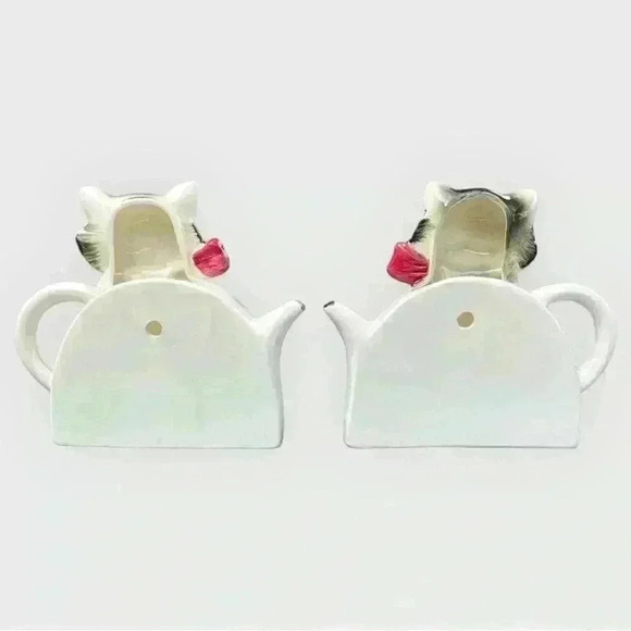 Vintage pair of 2 kittens in teapot planters vases - Picture 5 of 9